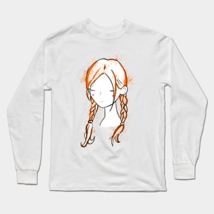 Pretty girl long hairstyles - red Long Sleeve T-Shirt